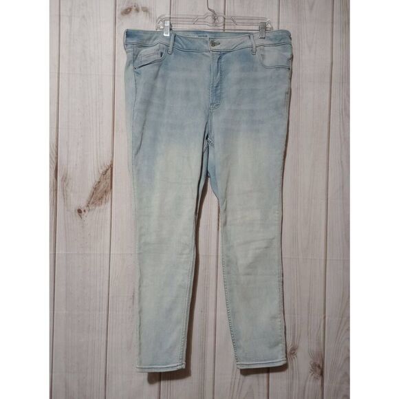 Old‎ Navy Jeans Ladies 22 High Rise Rockstar Super Skinny Light Wash - Picture 1 of 10